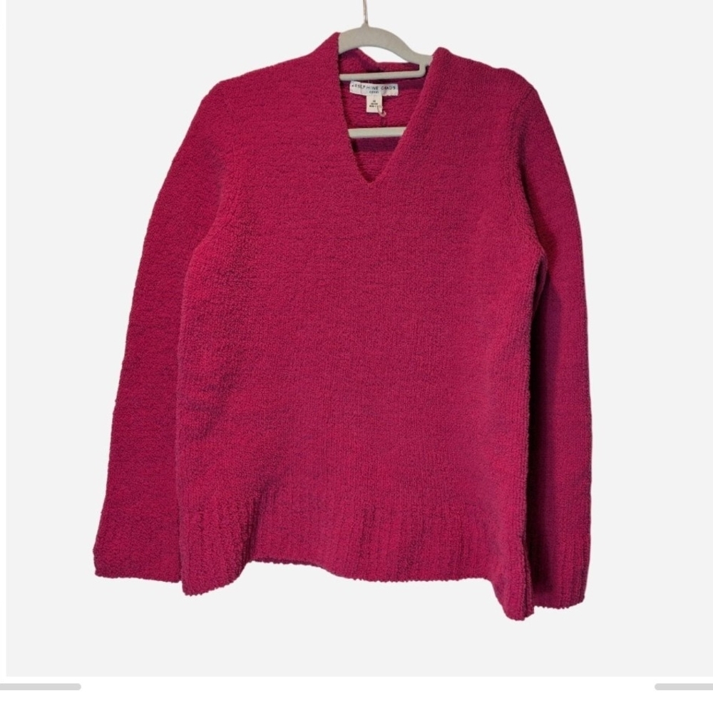 Pre-owned Josephine Chaus Fuchsia V-Neck Sweater